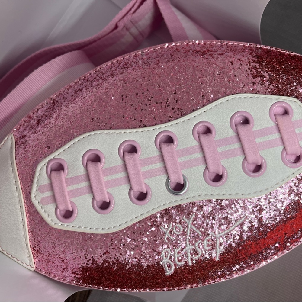 BETSEY JOHNSON Sequin Football Shoulder Crossbody Bag NWT Clutch